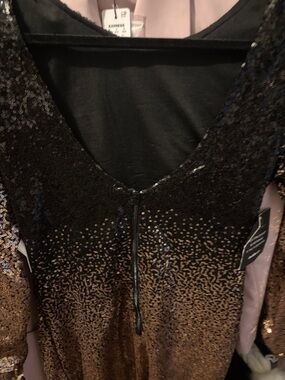 Charlotte Russe Black and Bronze Ombre Sequin Jacket